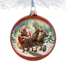 Load image into Gallery viewer, Speedy Sleigh Lg Glass Ornament by G.Debrekht Christmas Santa Snowman Decor - 73959
