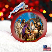 Load image into Gallery viewer, Holy Night Nativity Glass Ornament Limited Edition by D. Gelsinger - Nativity Holiday Decor - 73898-1208
