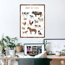 Load image into Gallery viewer, Farm Animals - Wooden Kids Room Decor - First day of school gift - ABC 123 Kids - Montessori Homeschool wooden poster I Educational Poster - Classroom Decor - 310215
