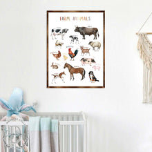 Load image into Gallery viewer, Farm Animals - Wooden Kids Room Decor - First day of school gift - ABC 123 Kids - Montessori Homeschool wooden poster I Educational Poster - Classroom Decor - 310215
