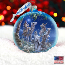 Load image into Gallery viewer, Let Us Adore Him Glass Ornament Limited Edition by D. Gelsinger - Nativity Holiday Decor - 73897-1839
