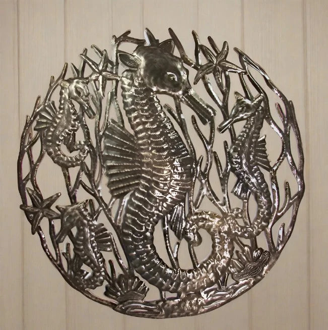 Haitin Tin Art- Seahorse Family