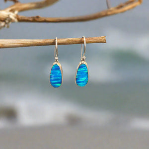 Lab Created Opal Earrings Set In Sterling Silver