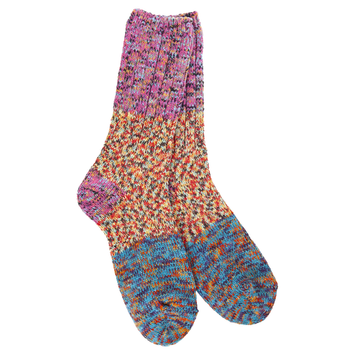 Crescent Sock Company Weekend Ragg Crew Colorblock- Fiesta CB Multi