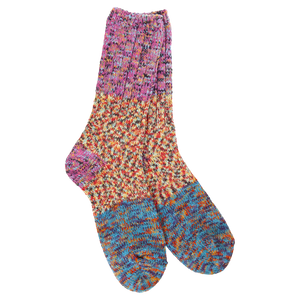 Crescent Sock Company Weekend Ragg Crew Colorblock- Fiesta CB Multi