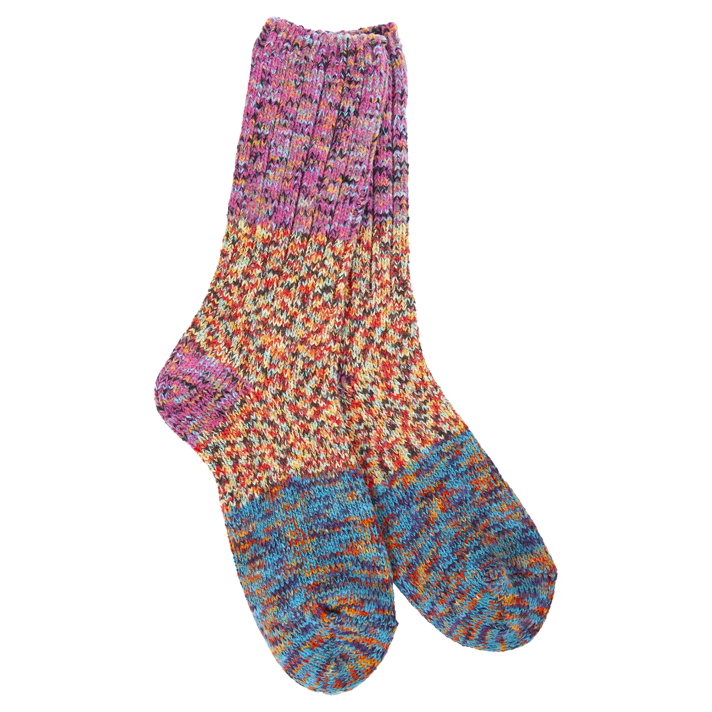 Crescent Sock Company Weekend Ragg Crew Colorblock- Fiesta CB Multi