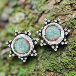Tiger Mountain Jewelry Music To My Ears Sterling Silver Opal Stud Earrings-E4875