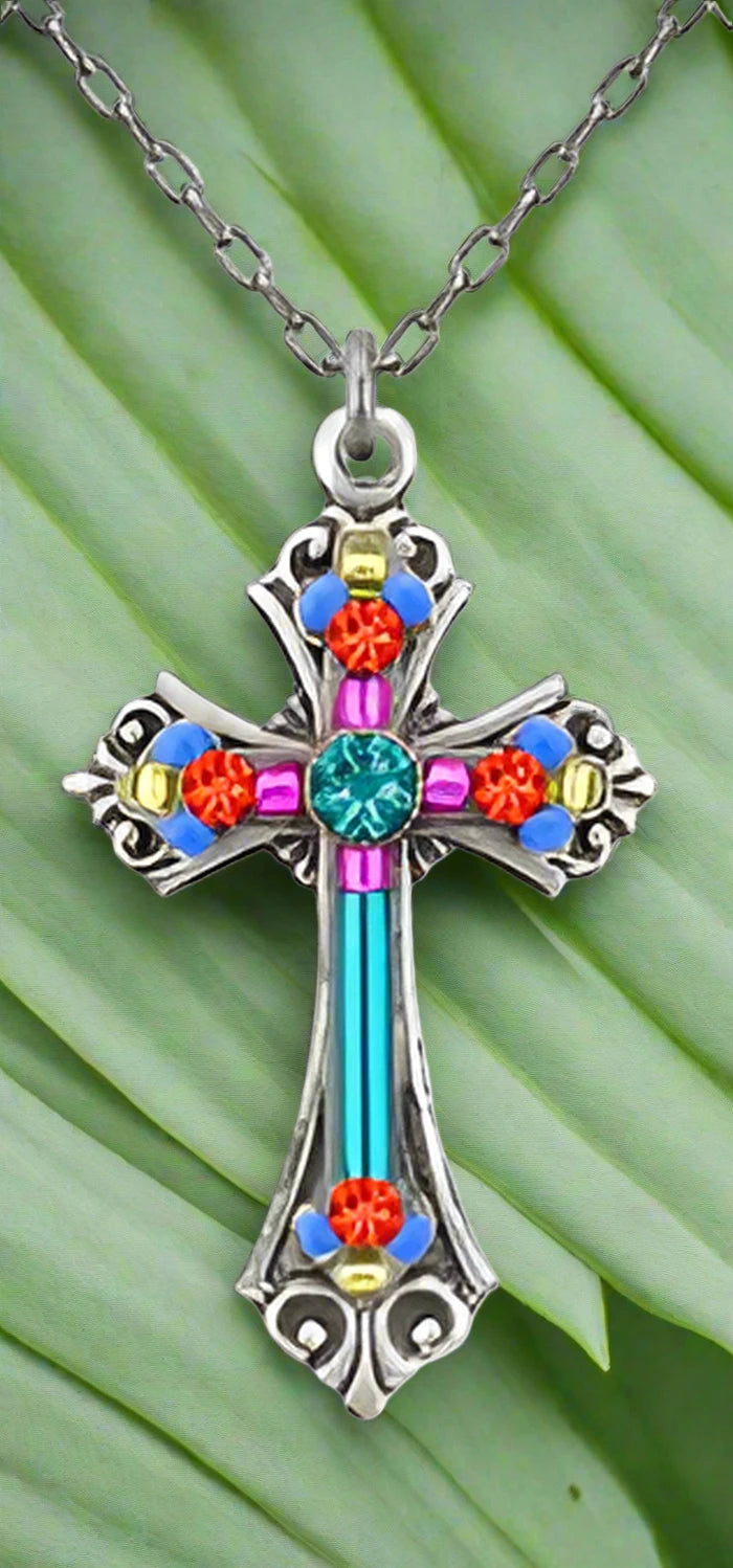 Firefly Jewelry Medium Cross Pendant 8927TEAL Galleria
