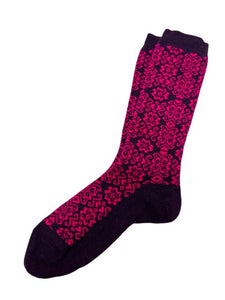 Tey-Art Corazon Alpaca Socks-Purple