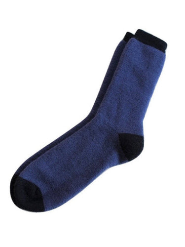 Tey-Art Classic Men's Alpaca Solid Sock-Blue