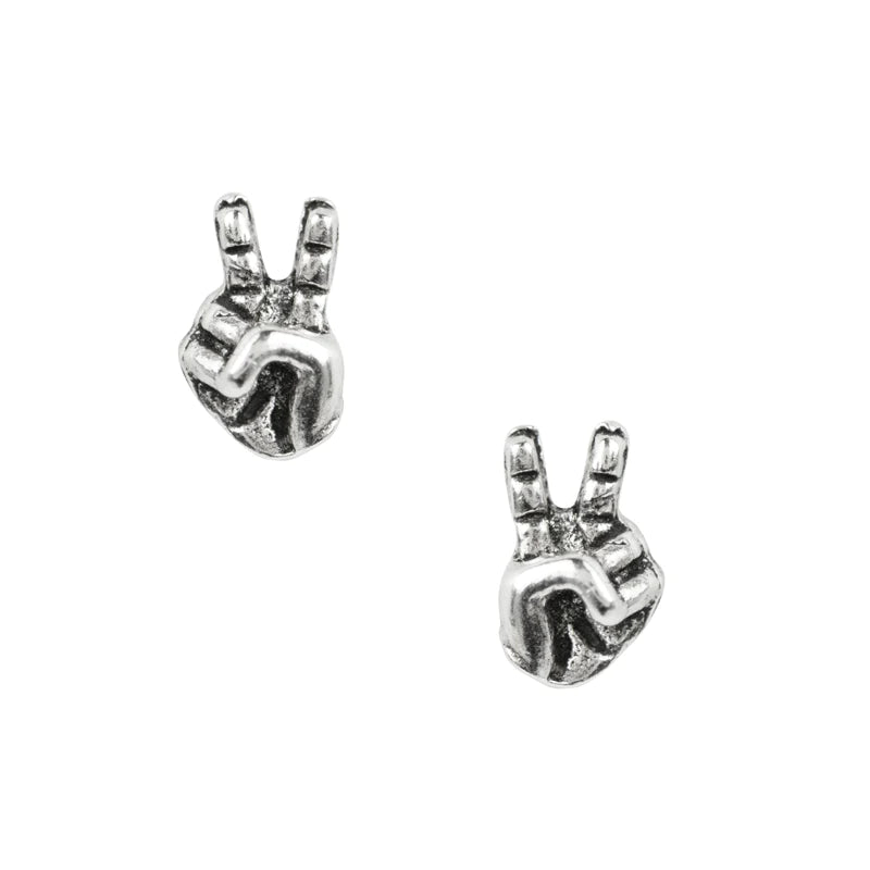 Tomas Peace Sign Finger Studs-20665