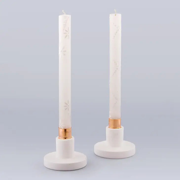 Kapula White On White Candle- Pair of 9