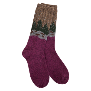 Crescent Sock Company Holiday Mini Crew-Cranberry Forest