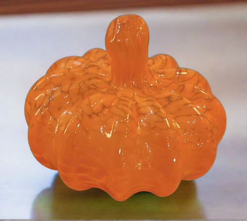 Boise Art Glass Mini Pumpkin- Orange