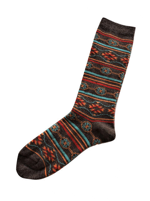 Tey-Art Santa Fe Alpaca Socks- Brown, Medium