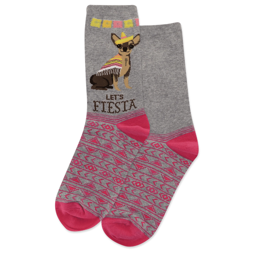 HOTSOX WOMEN'S LETS FIESTA CREW SOCKS