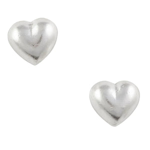 Tomas Simple Heart Studs in Silver-20072