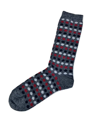 Tey-Art Alpaca Socks-Charcoal Polka Dot