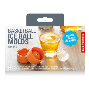 kikkerland Basketball Shaped Large Ice Molds, Set of 2, Game Night, Party Favors Media 1 of 1