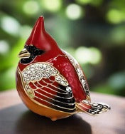 Kubla Crafts Bejeweled Cardinal Box