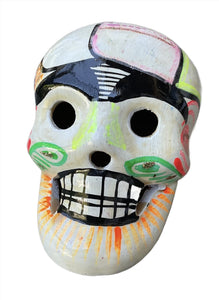 Sugar Skull Double Fired Ceramic Mexico Folk Art Day of the Dead-Small,White