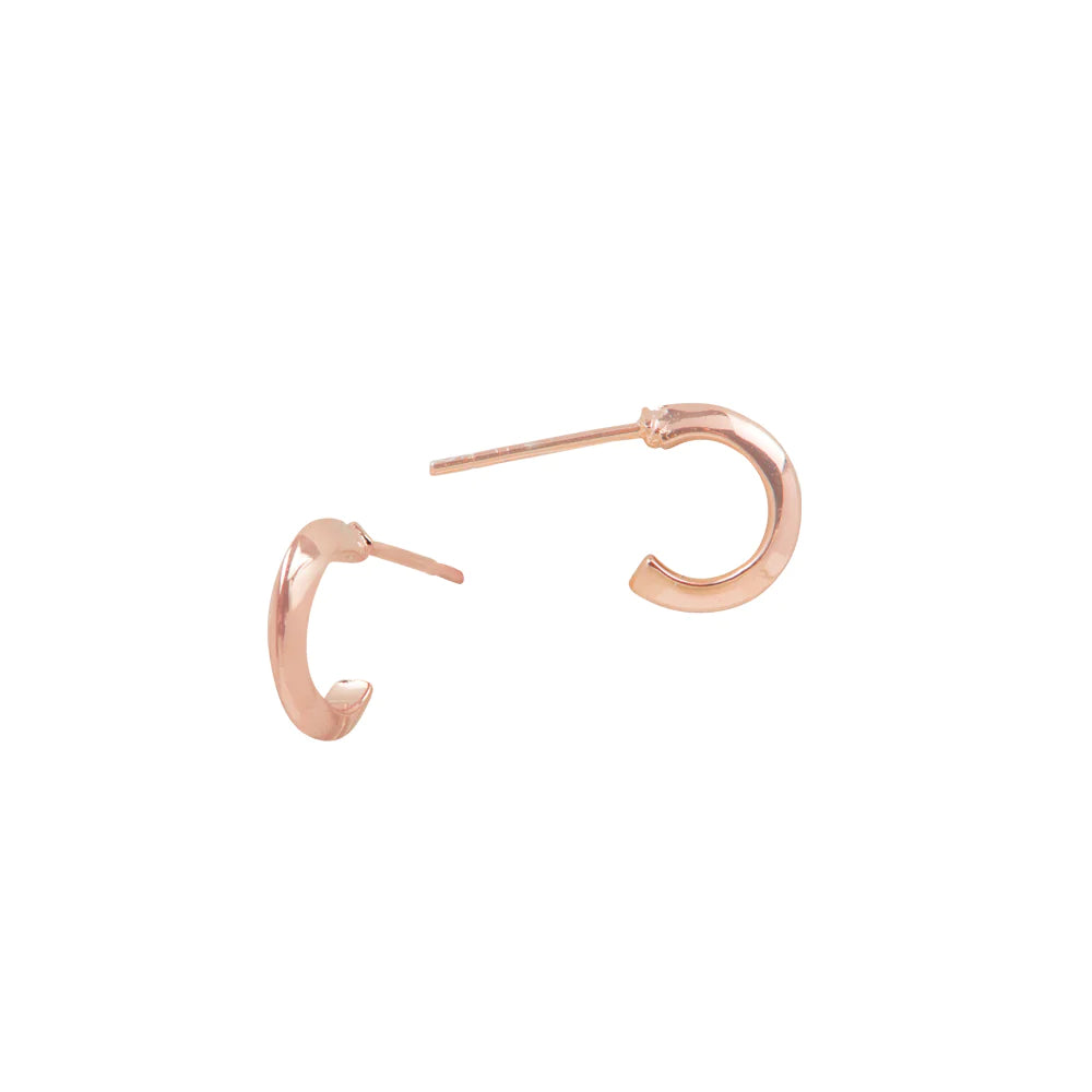 Tomas Pointed Edge Post Hoop - 10mm - Rose Gold-20962