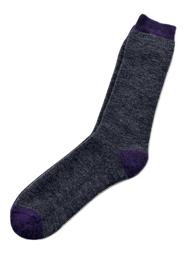 Tey-Art Classic Men's Alpaca Solid Socks- Charcoal