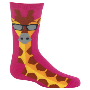 Hotsox Kids Giraffe Crew Socks-L/XL