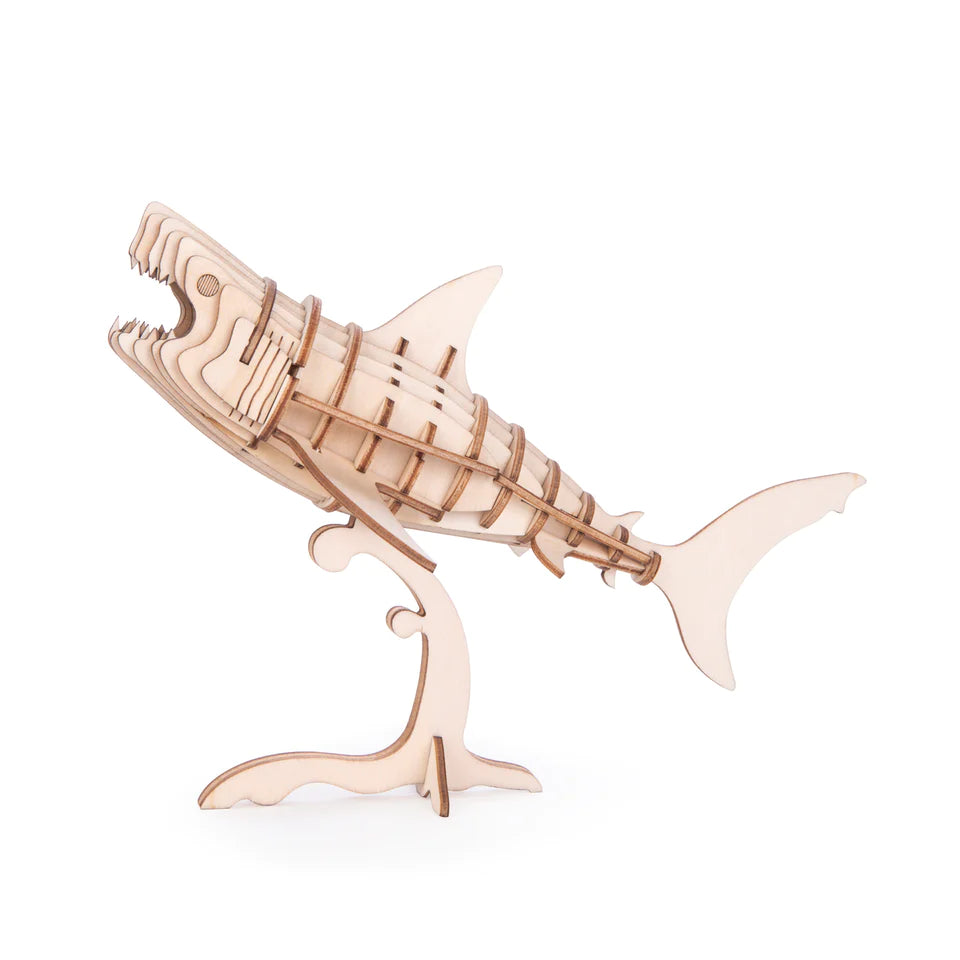 kikkerland Shark 3D Wooden Puzzle