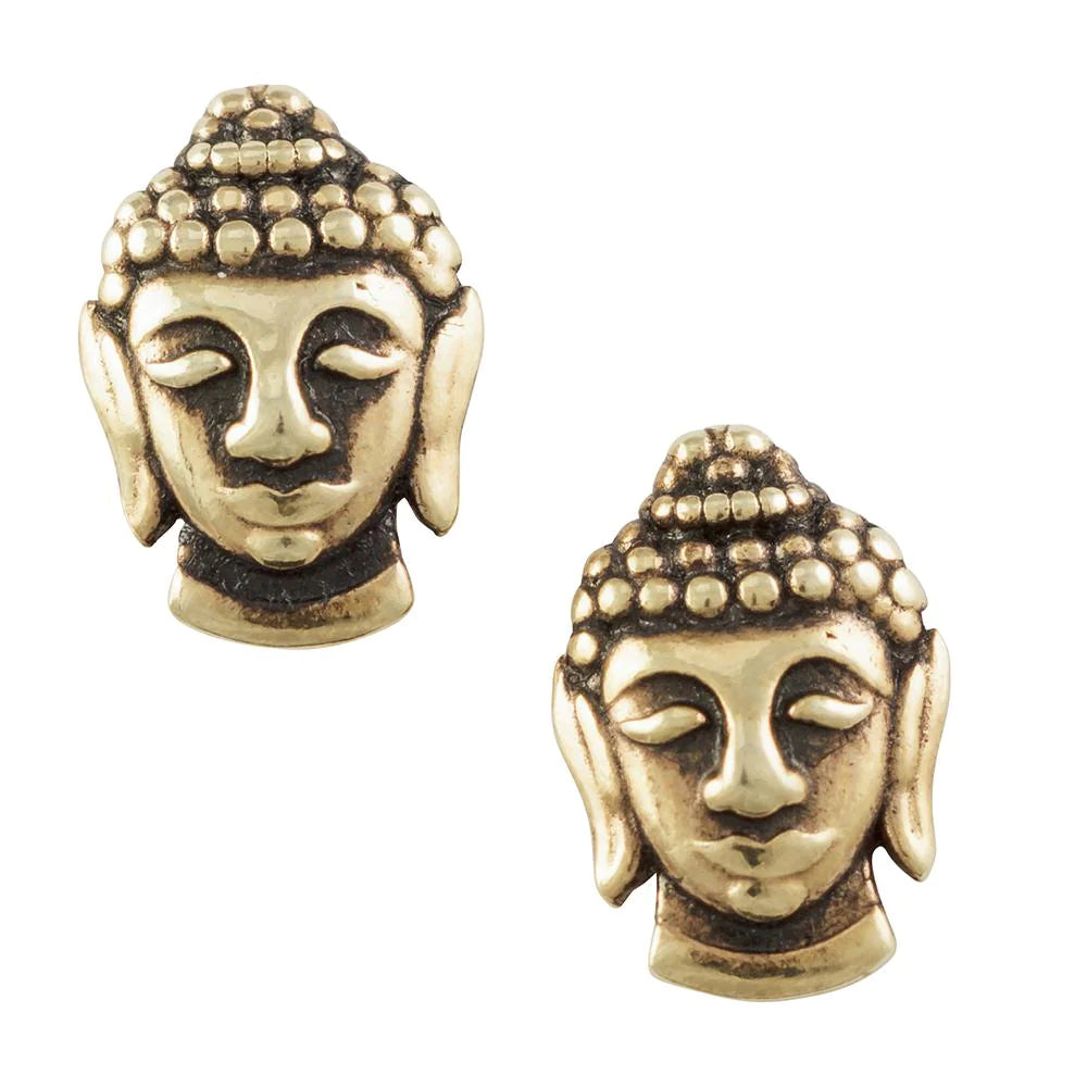 Gold Plated Buddha Head Studs-20065G