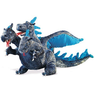 Folkmanis Dragon, Three-Headed - Blue