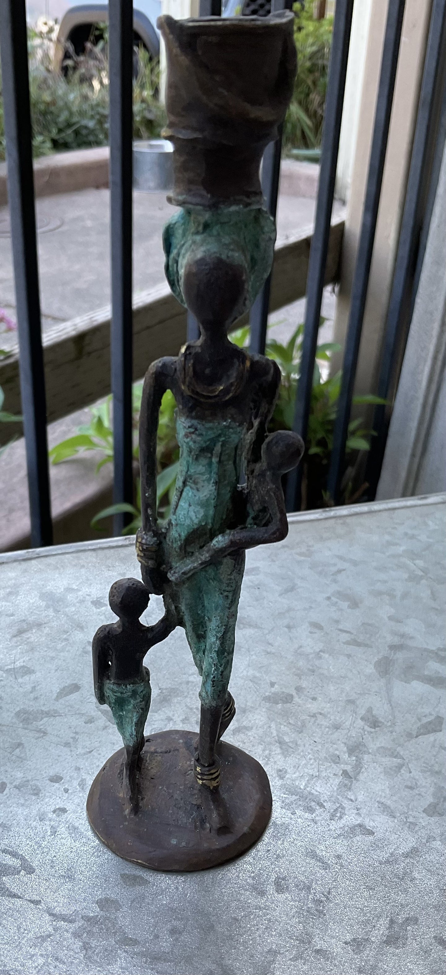 Kofi Awudu Lost Wax Bronze Statue- Woman with Children