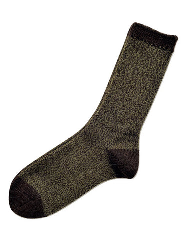 Tey-Art Twist Men's Alpaca Socks Green/Brown