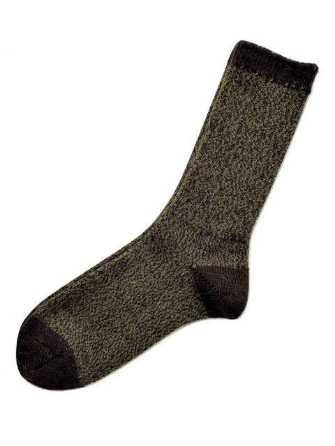 Tey-Art Twist Men's Alpaca Socks Green/Brown