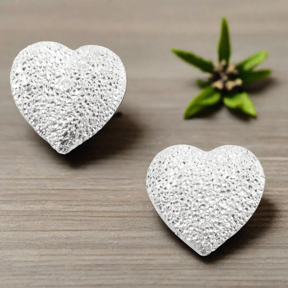 Tomas Sandblasted Heart Studs-1334957