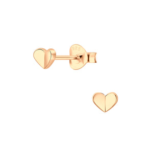 Tomas Creased Heart Studs - Rose Gold-21321R Media 1 of 1