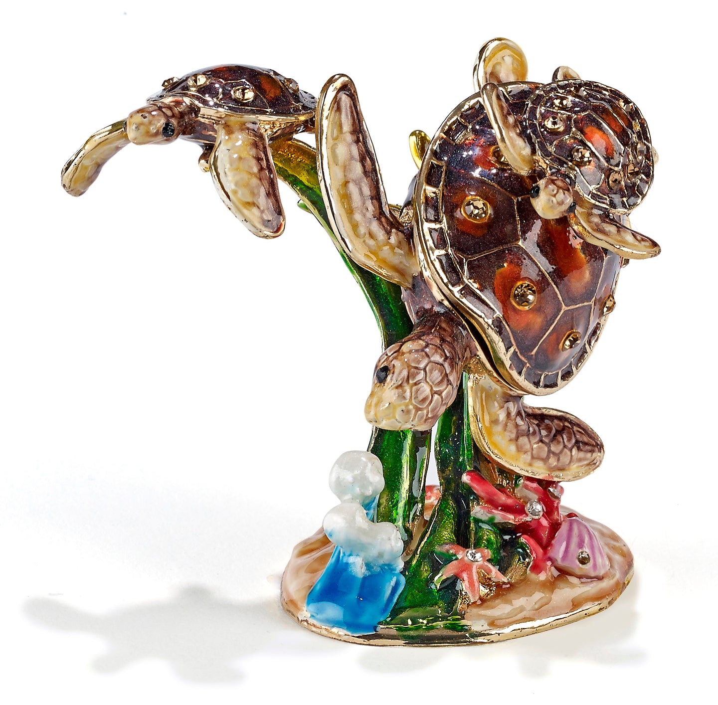 Kubla Crafts Bejeweled Sea Turtle Trinket Box