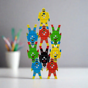 Schylling Toys WOODEN STACKING ROBOTS