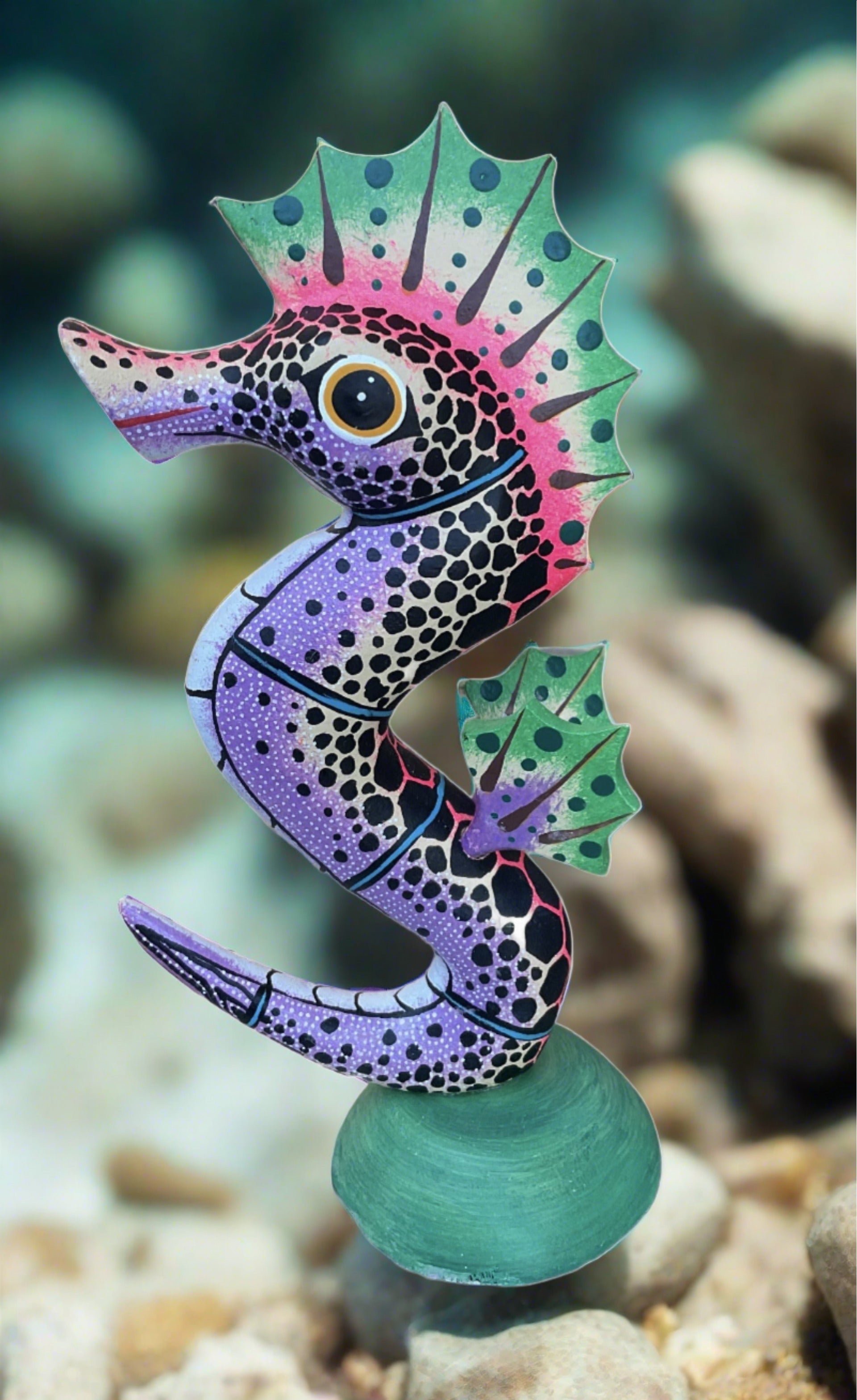 Oaxacan Seahorse Wood Carving by Blas | Zapotec Folk Art – Galleria