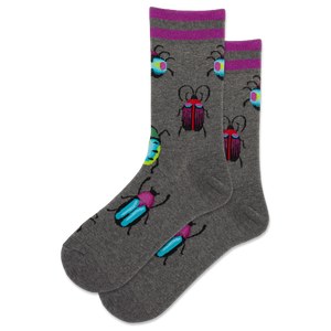 HOTSOX WOMEN'S METALLIC BUGS CREW SOCK