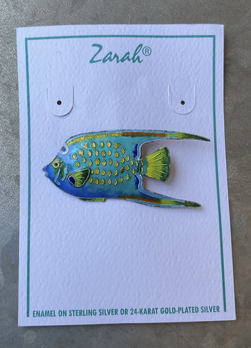 Zarah Jewelry Sterling Silver Fish Brooch