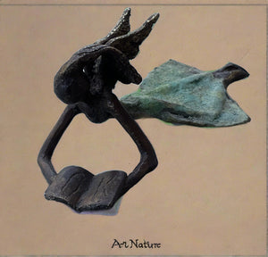 Kofi Awudu Lost Wax Bronze Statue- Laying Fairy With Book