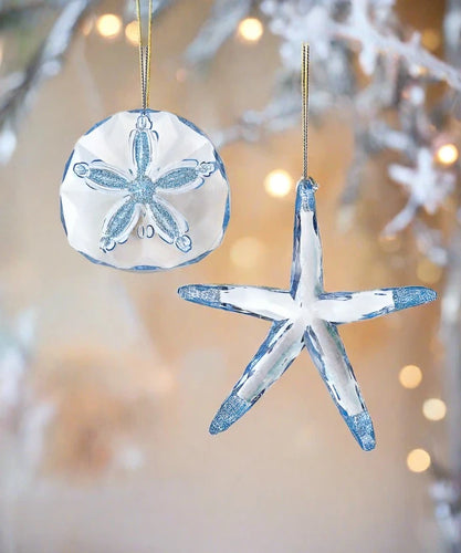 Kurt S. Adler Light Blue Starfish Or Seashell Ornament