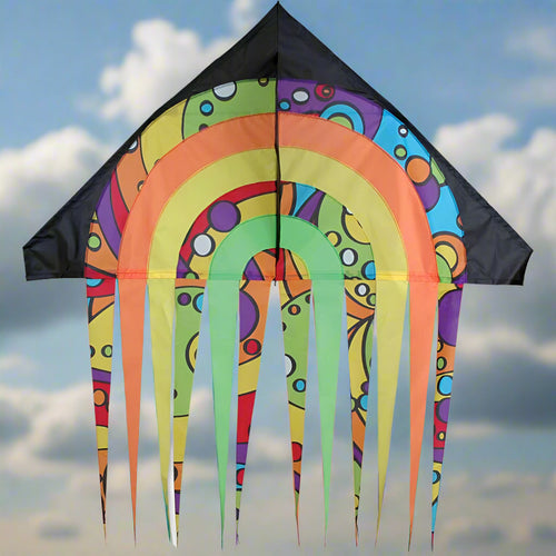 56 in. Stream Delta Kite - Rainbow Orbit