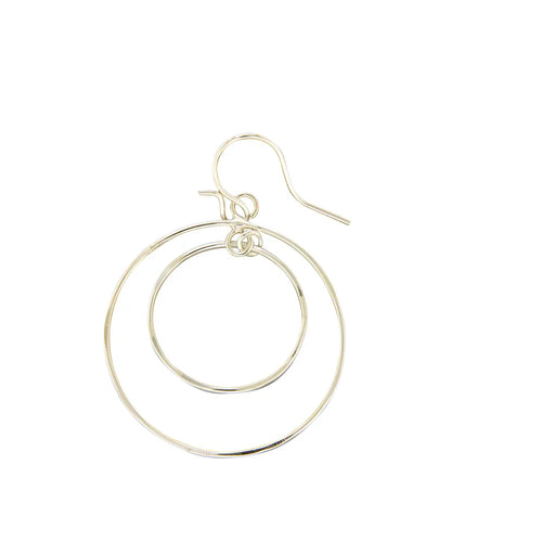 Mark Steel Jewelry Double Circle Link Earring-L19-ss