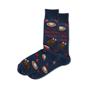 HotSox Here For The Food Men's Crew Socks