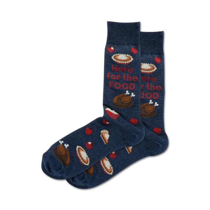 HotSox Here For The Food Men's Crew Socks