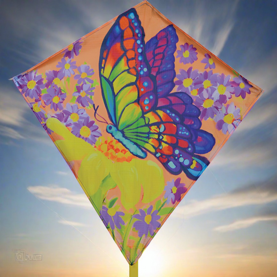 Premier Kites 25 in. Diamond Kite - Butterfly and Wildflowers