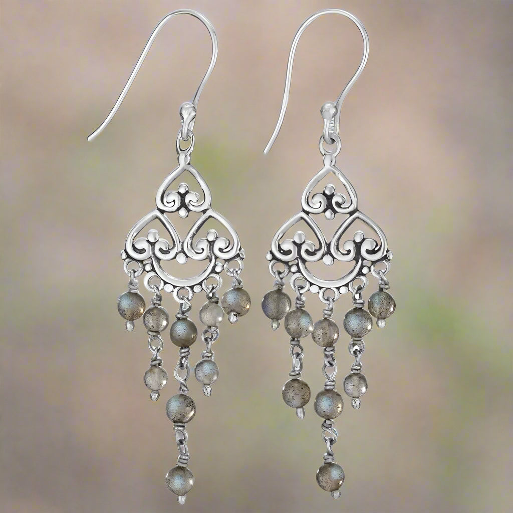 Tiger Mountain Jewelry Dim the Lights Sterling Silver and Labradorite Earrings-E4346