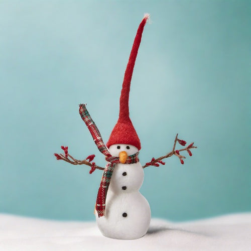 Tag Ltd. snowman with berry branch arms small - multi